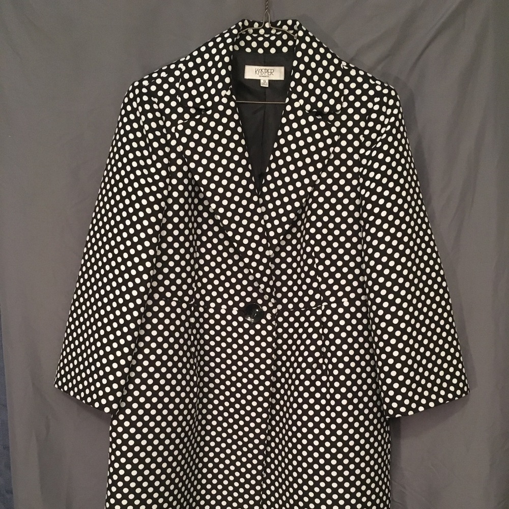 Black and White Polka Dot Coat